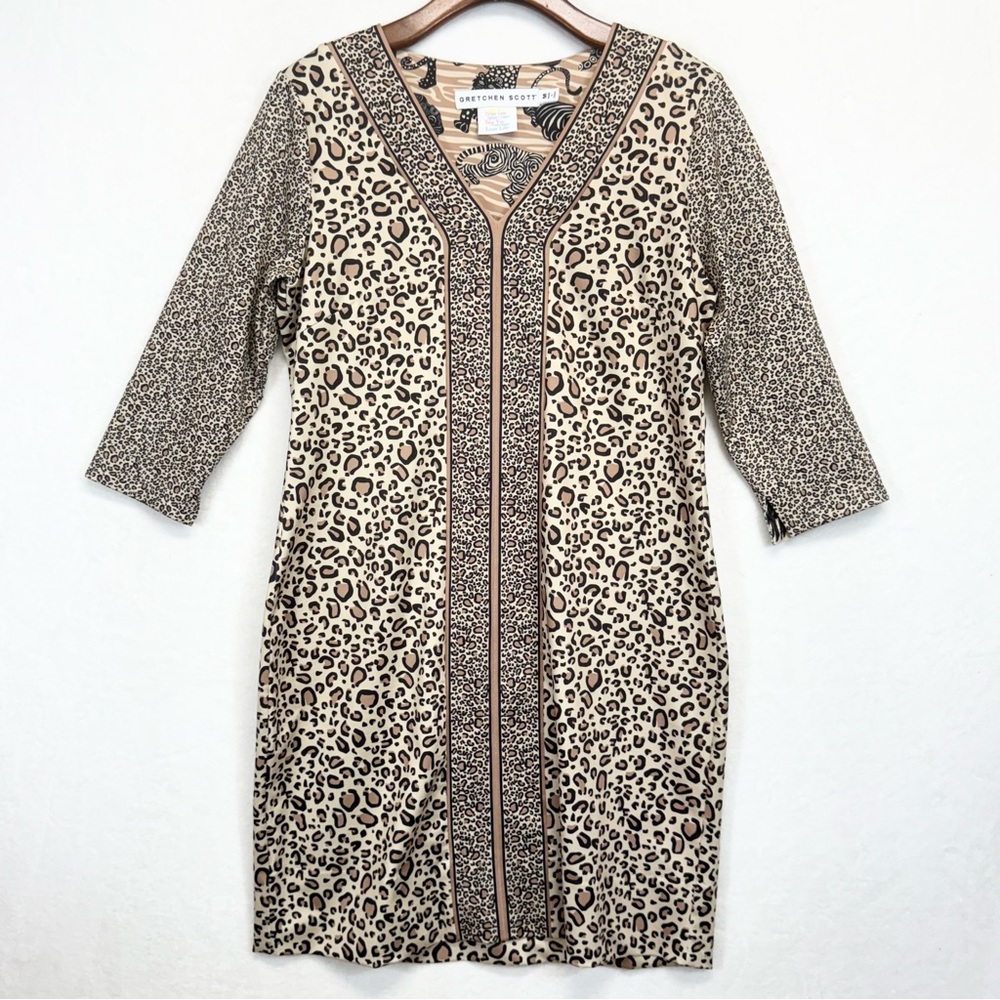 Gretchen Scott Designs Leopard Print Dress - Black and Tan